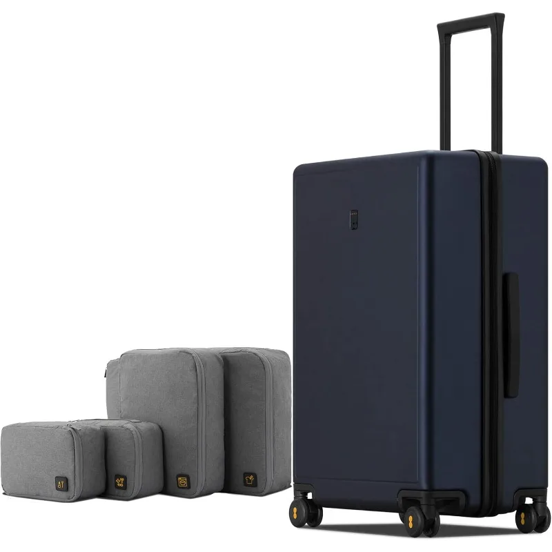 

Elegance Checked Luggage, 24 Inch Hardside Suitcase, Lightweight Matte Hardshell with Tsa Lock, Large Suitcase