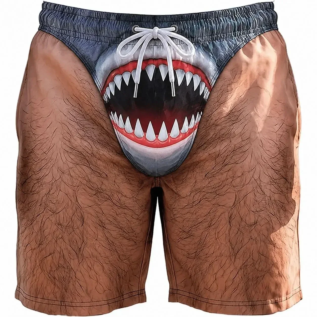 Atmungsaktive, schnell trocknende Outdoor-Freizeit-Strandshorts für Herren mit realistischem 3D-Körpervolumen-Druck und einem lustigen Leopardenmuster – Detail 7