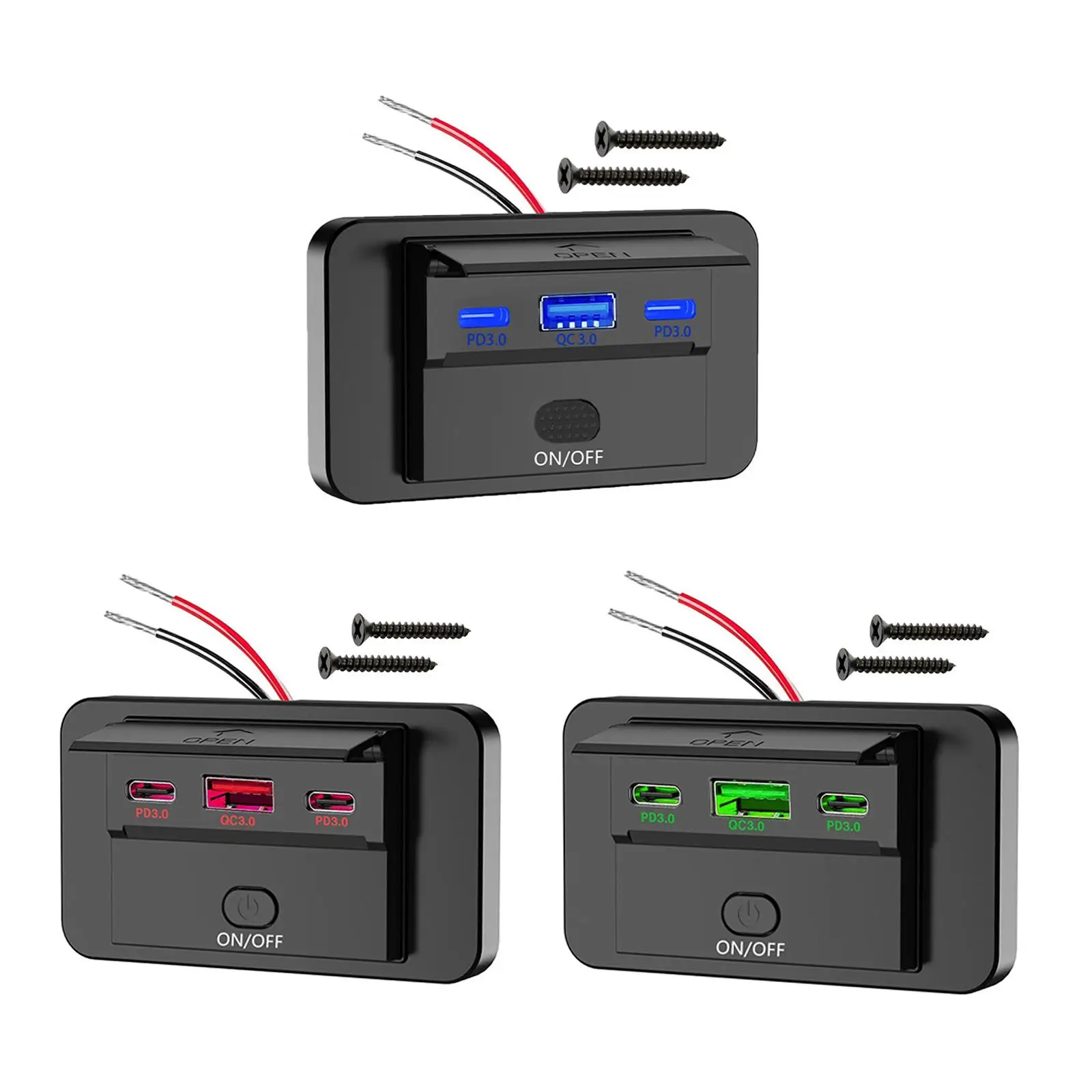 

Автомобильное USB-зарядное устройство PD3.0 QC3.0 Разъем для быстрой зарядки для автомобиля, мотоцикла, автобуса