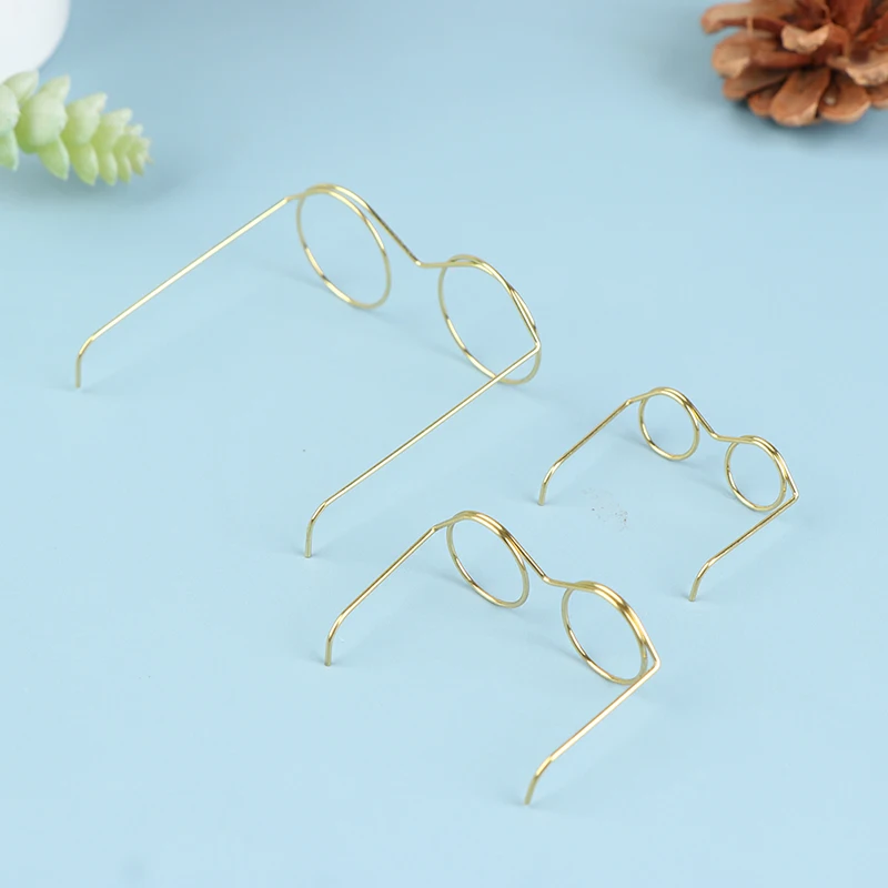 5/10pcs Mode runden Rahmen Linsen lose Retro coole Puppen brille für/30cm Puppen brille Simulation Brillen gestell