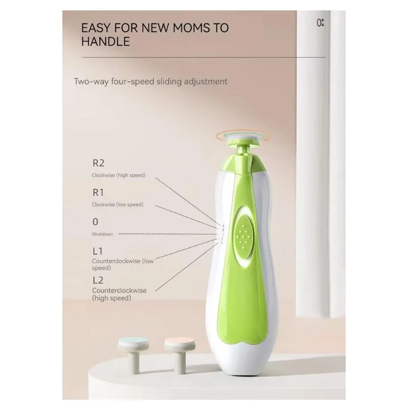 【ABODE】ماكينة تشذيب أظافر الأطفال الكهربائية 6 في 1، ماكينة قص أظافر الأطفال، مجموعة أدوات العناية بالرضع، مجموعة مانيكير للأطفال الصغار أو البالغين