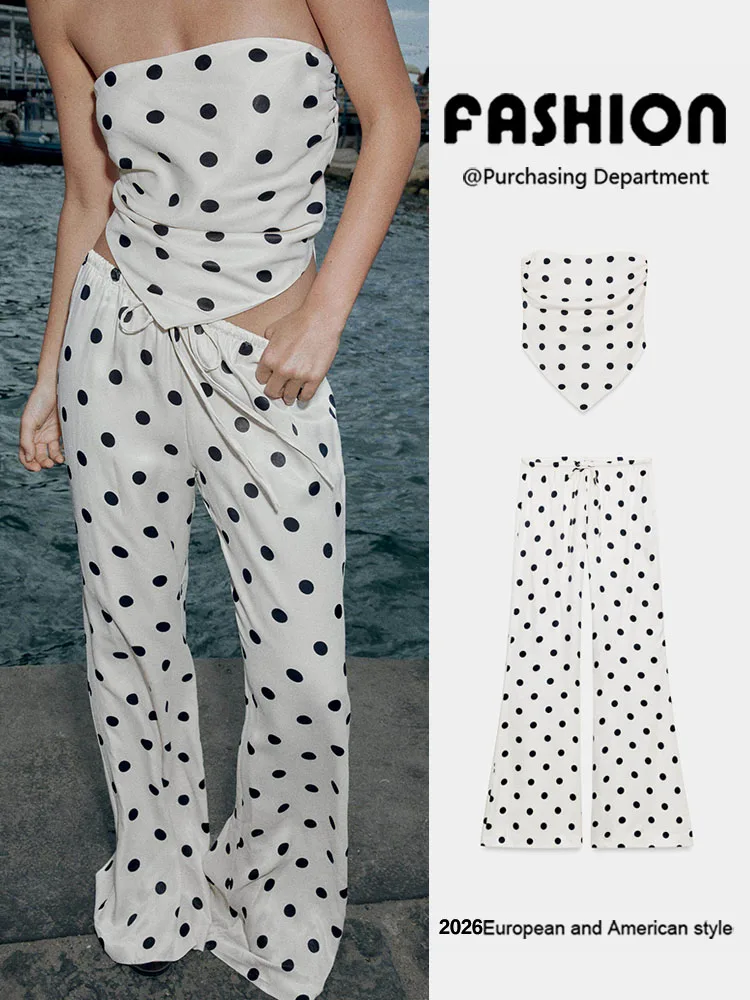 Summer New Arrival Women's Strapless Top Wide Leg Pants Regular Sleeveless Chinese Style Clothing Traditional  Tunic