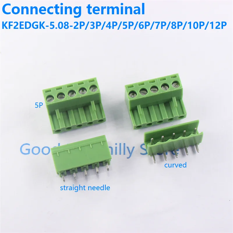 KF2EDGK-2/3/4/5/6/8/10/12P 5.08mm plug-in terminal block PCB straight/bent pin