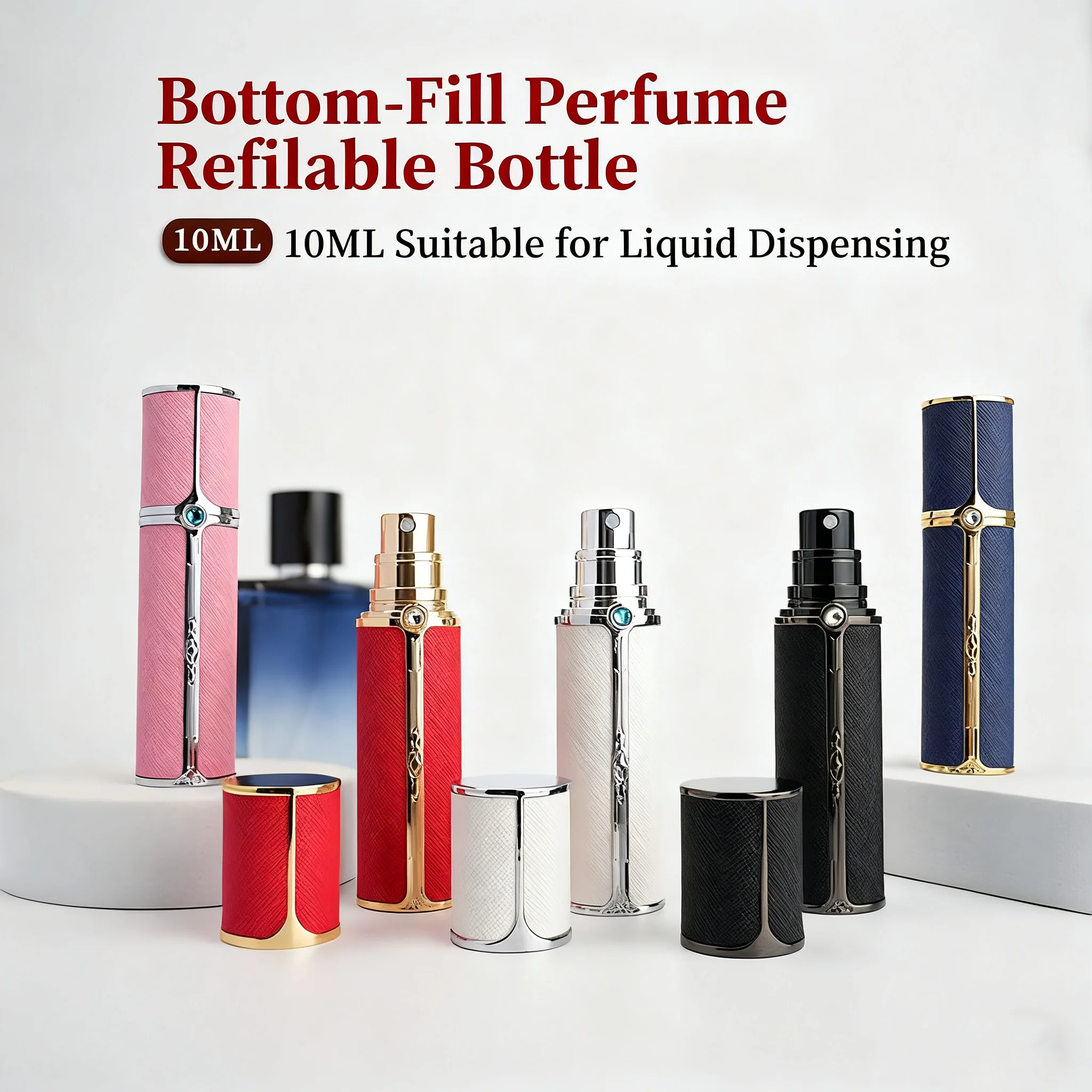 10ml Leather Perfume Bottle Women Refinable Travel Perfume Bottoms Empty Luxury Spray Senior Portable Perfume Containers Jars