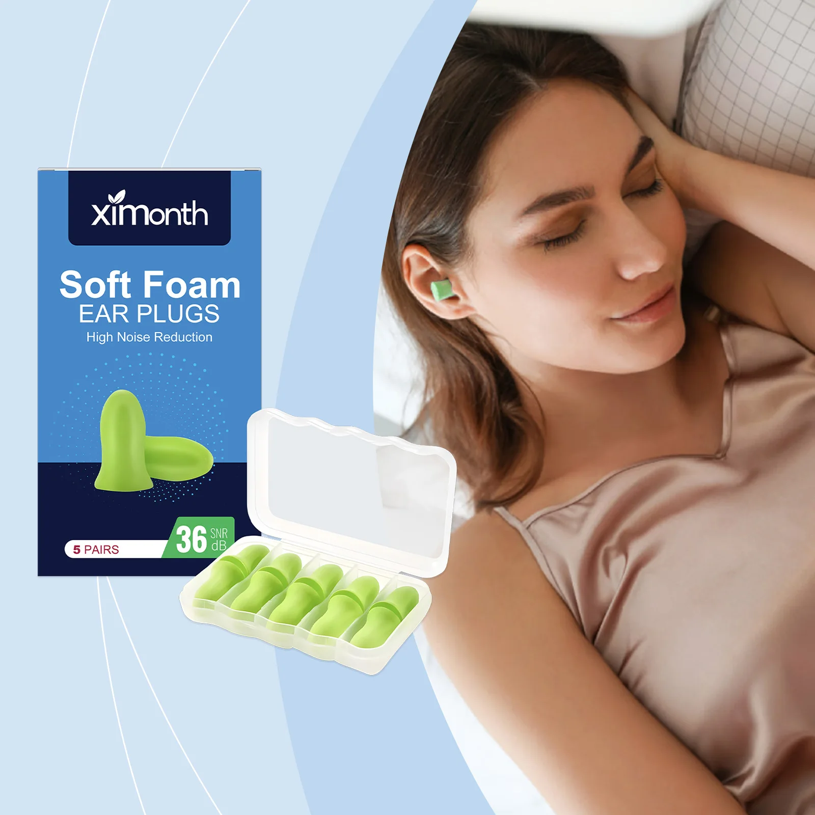 

Ximonth шумоподавляющие беруши для сна снимают изоляцию сна от храпа и шума ежедневные портативные беруши для хранения вещей