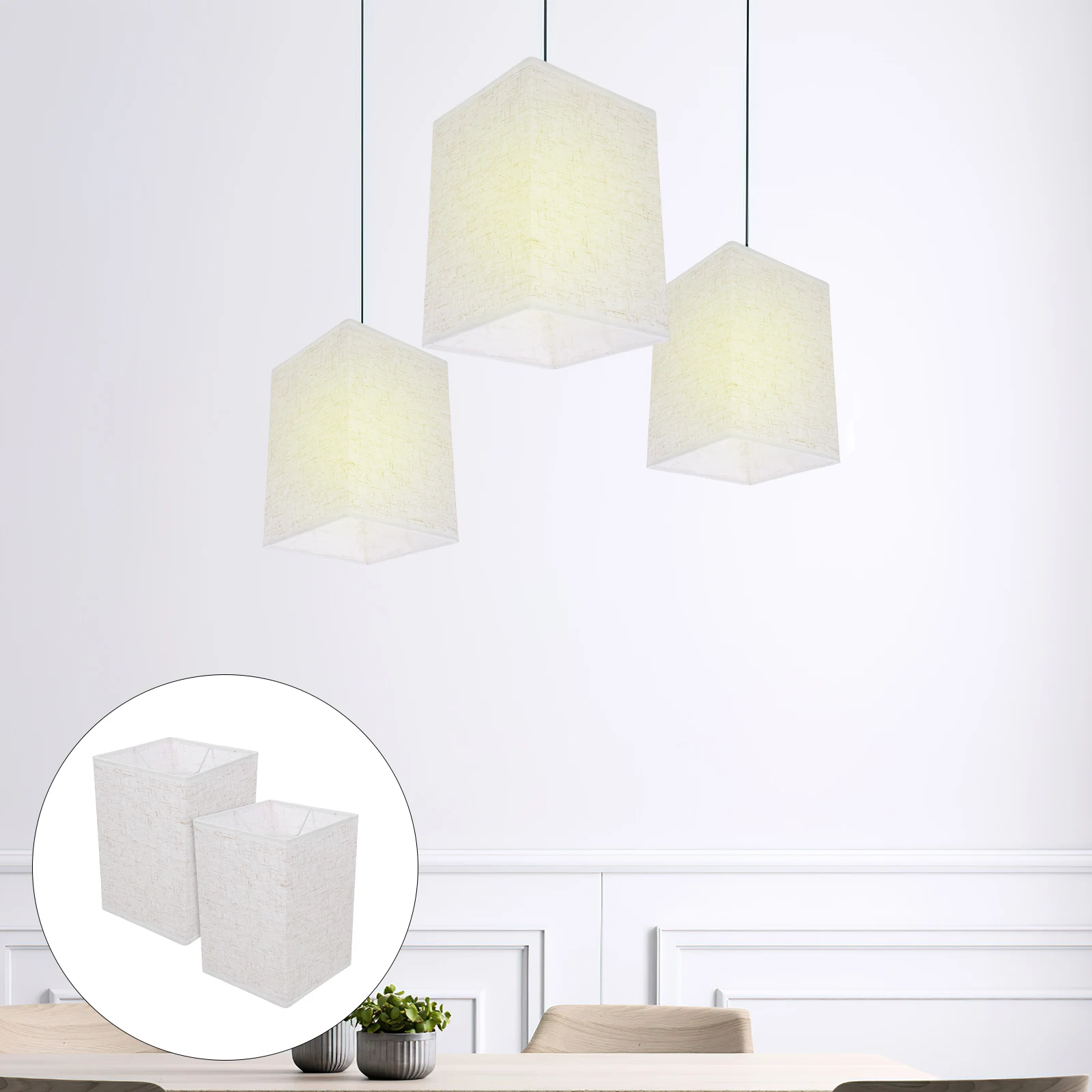 

Chandelier Lamp Shades Square Lampshade Modern Accessories Linen Replacement Bedside