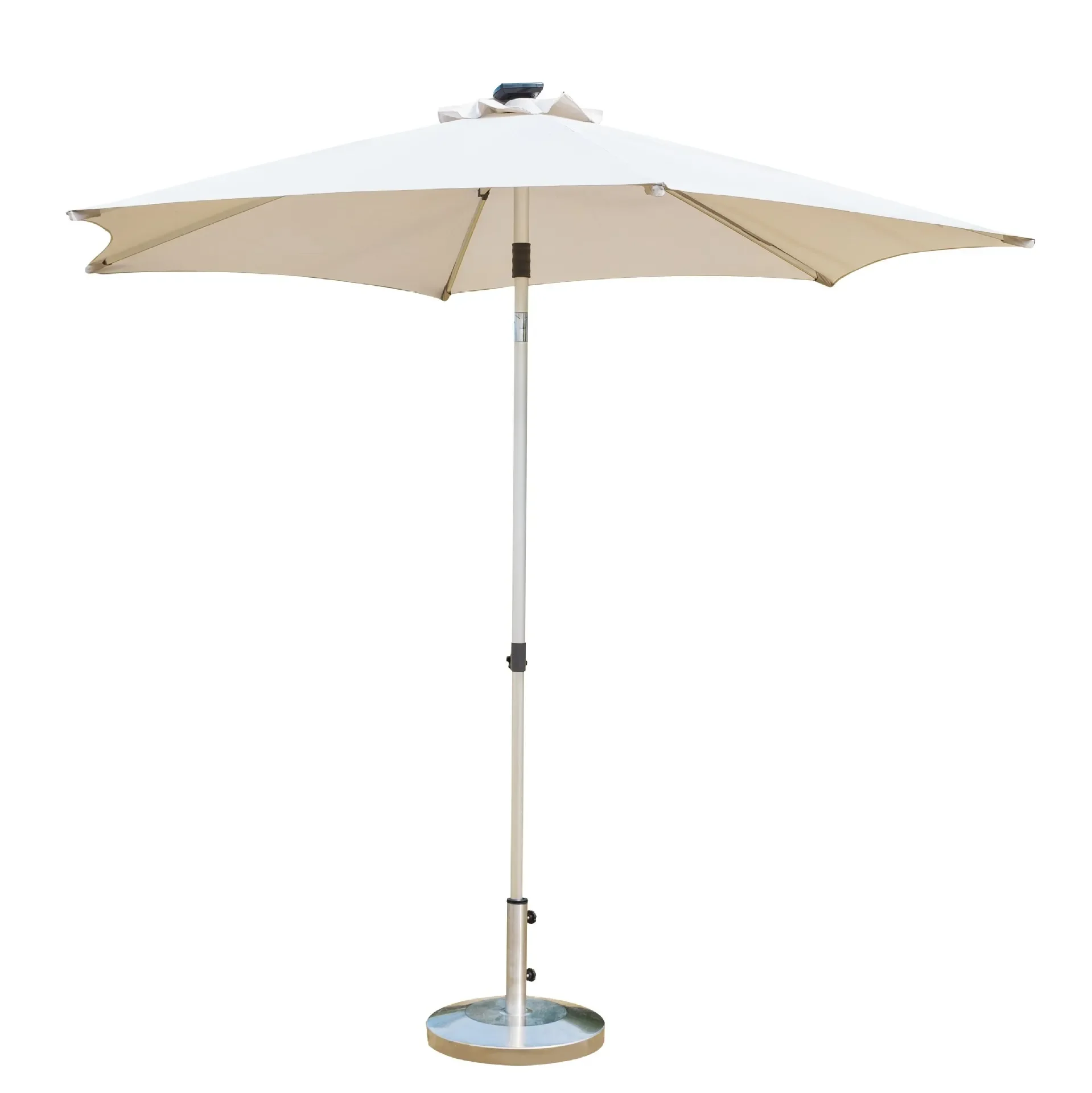 2026 2026 Portable Manual Aluminium Alloy Straight Outdoor Garden Parasol Patio Solar Umbrella&Base