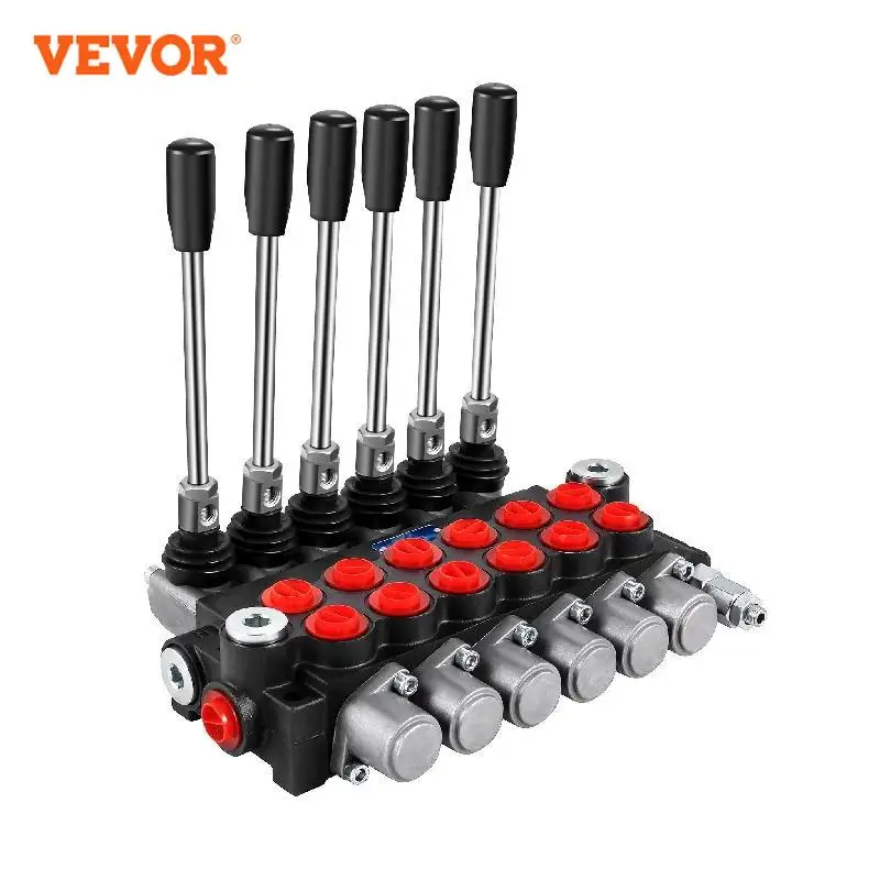 VEVOR 6 Spool 11 GPM 3600 PSI Directional Hydraulic Control Valve Double Acting Suitable Use for Pump Hydraulic Cylinder Motor