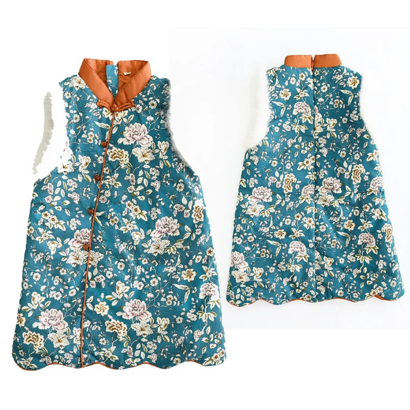 Costume Tang pour bébé, qipao, en coton, Style chinois traditionnel, robe de soleil, riche en vison, nouvelle collection automne hiver 2023