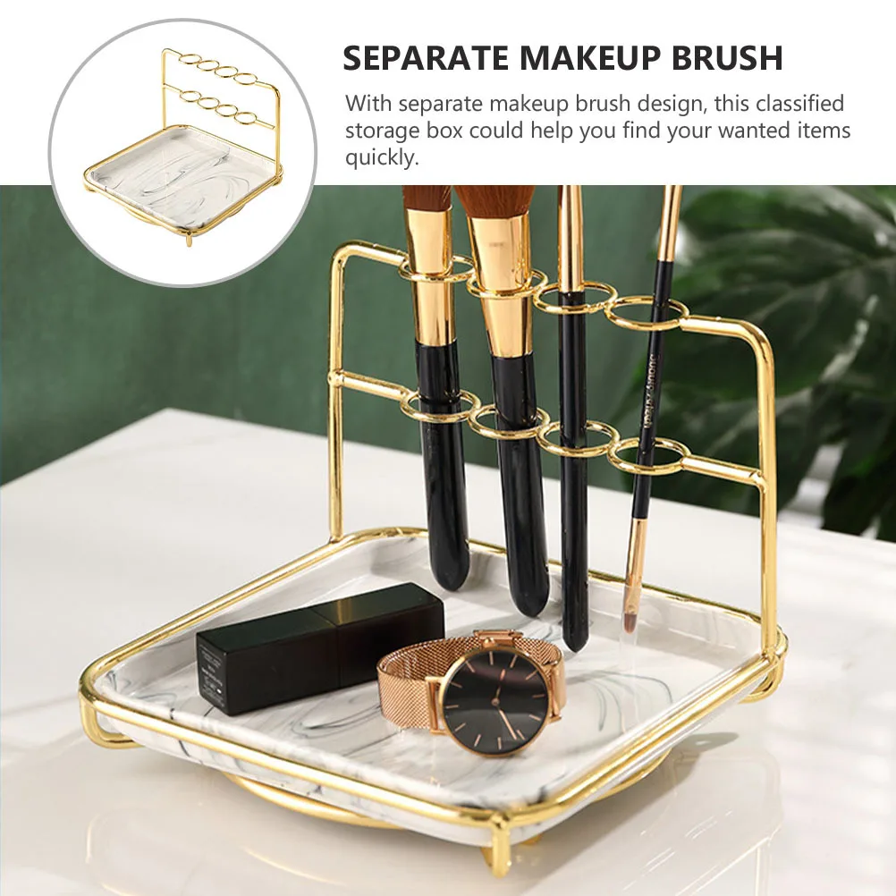 

Cosmetics Storage Rack Iron Art Jewelry Shelf Makeup Brush Holder Desktop Organizer for Makeup Storage and Sundries