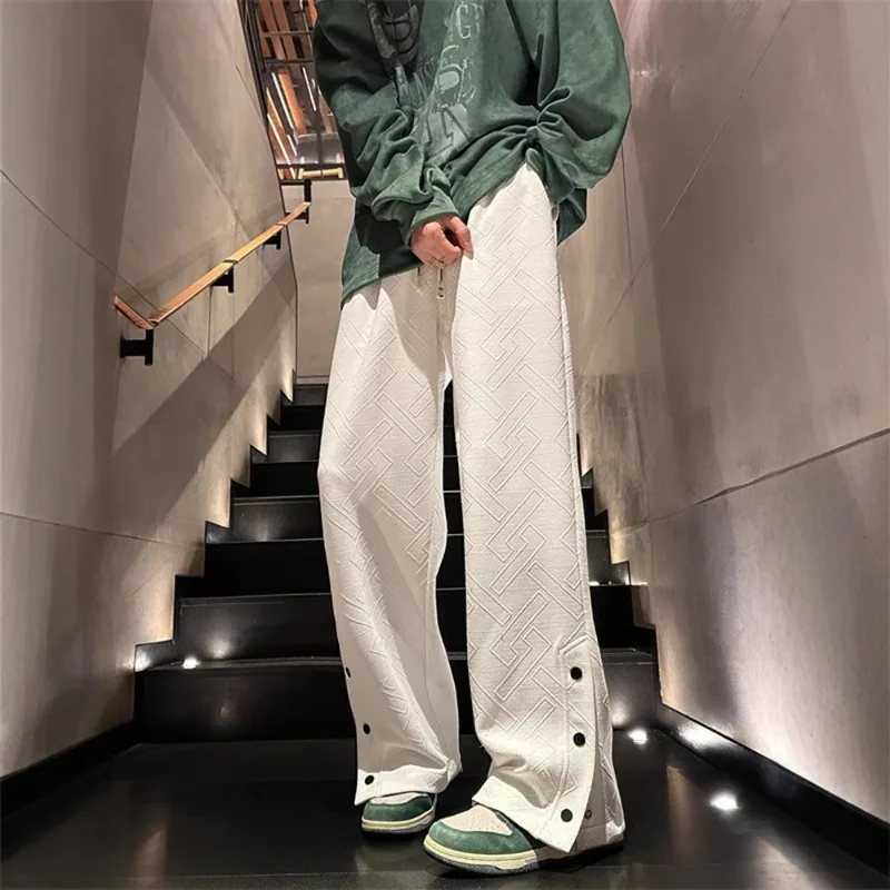 

Korean Retro Solid Casual Men's Pants Fashion Harajuku High Street Loose Joggers Sweatpants Streetwear Men Clothing
