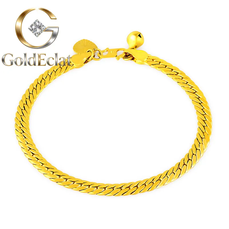 

GoldEclat Luxury 24K 9999 Pure Gold real gold Women's fashion thread bracelet