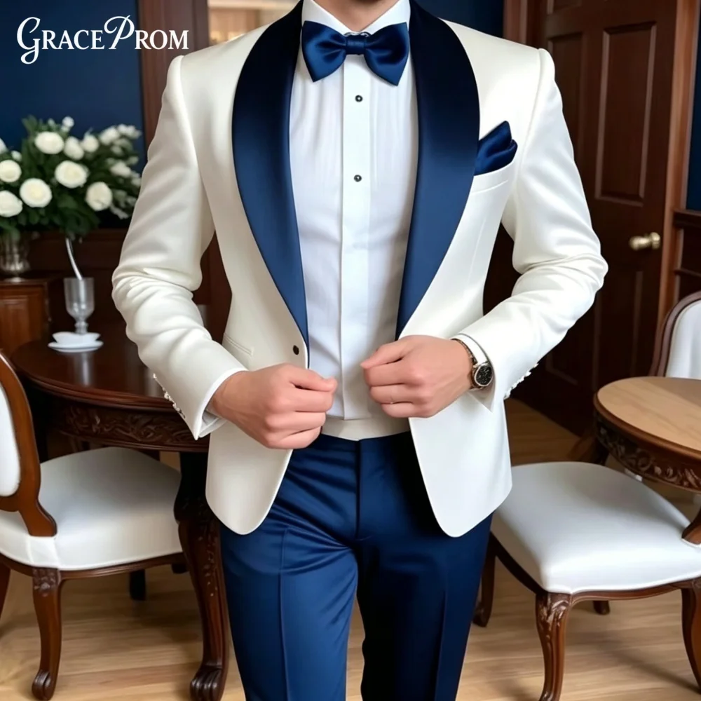 Luxe Peak Lapel Men's Suit Jacket Pants 2 Piece Sharp Business Men Thin Stripe Suit For Groom Wedding Double Breasted Suit