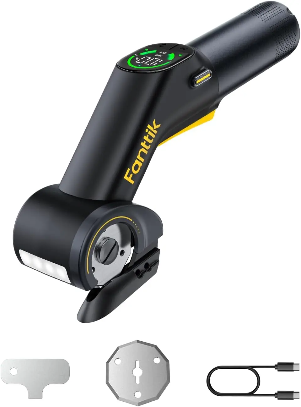 

Беспроводной электрический резак для картона, LED-дисплей, 2 регулируемые скорости, перезаряжаемый роторный резак для ткани, ковровых покрытий, кожи