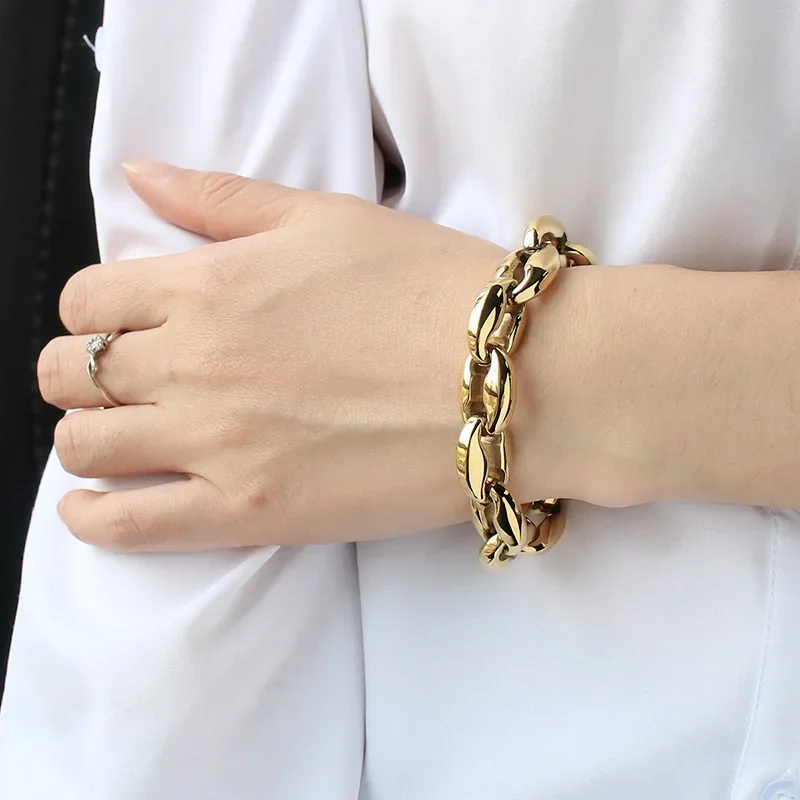 Fashion bracelet women sliver and gold Coffee link bracelet chain friendship Choker bracelets pulseras gifts for mujer 2025