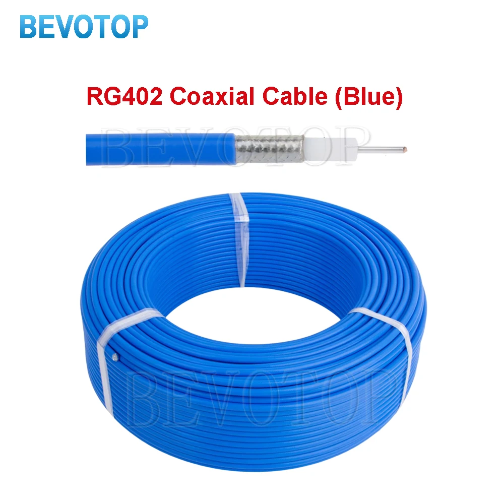 Blue RG402 Coaxial Cable Connector Semi-rigid Flexible RG-402 Coax Pigtail with Jacket RF Pigtail Jumper 0.5M 1M 5M 10M or Cu