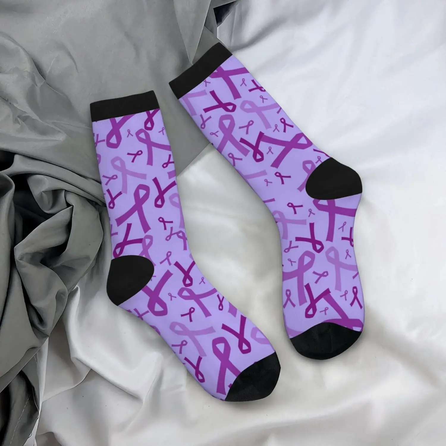 Breast Cancer Awareness Crew Socks,Novelty Fun Crew Socks Fashion Comfortable Men and Women Soft Autumn Winter