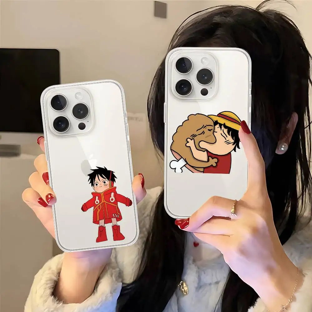 Cute L-Luffsy Phone Case For IPhone 17 16 15 14 Plus 13 12 11 Pro Max Phone Back Cover Transparent Shockproof Cover #1