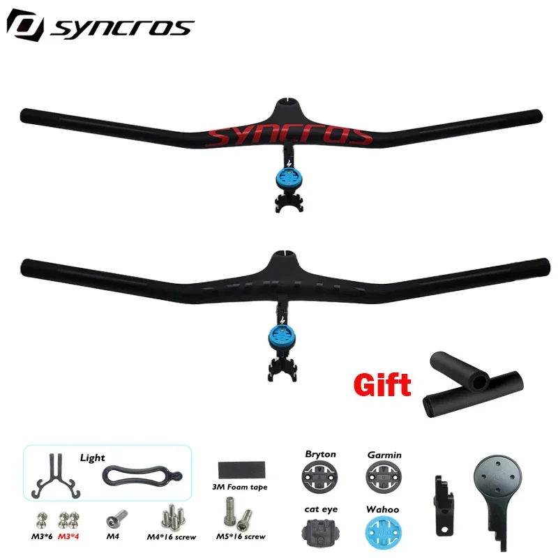 

Руль Syncros MTB, интегрированная ручка из углеродного волокна, ширина 280 г, полуматовый полуглянцевый интегрированный руль 60/70/80/90/100 мм