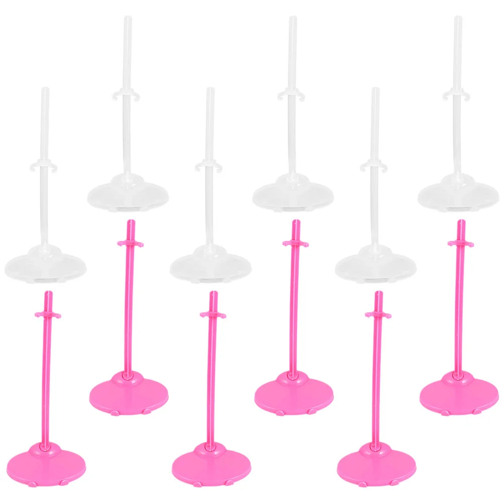 

24 Pcs Mini Toy Girls Dolls Standing Clip Toys Holder Organizers Plastic Display Shelf
