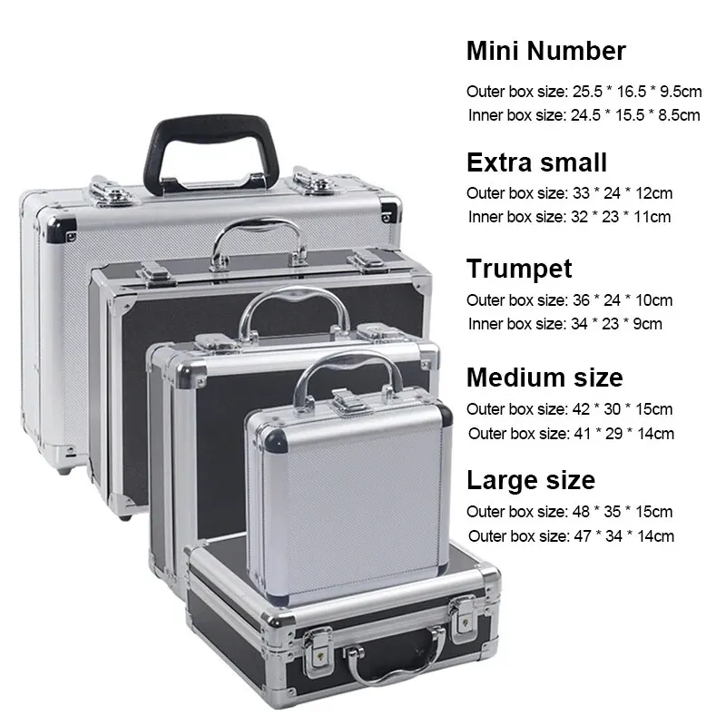 Portable Aluminum Tool Box Safety Equipment Toolbox Instrument Box Storage Case Suitcase Impact Resistant Case With Sponge