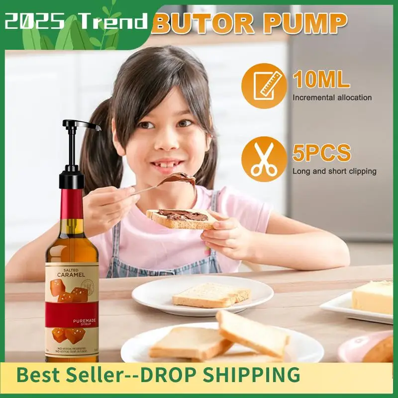 

AA14 New 5Pcs Coffee Liquid Dispenser Syrup Pump Kitchen Accessories For Syrup Juice Bottle Soap Dispensers Pump