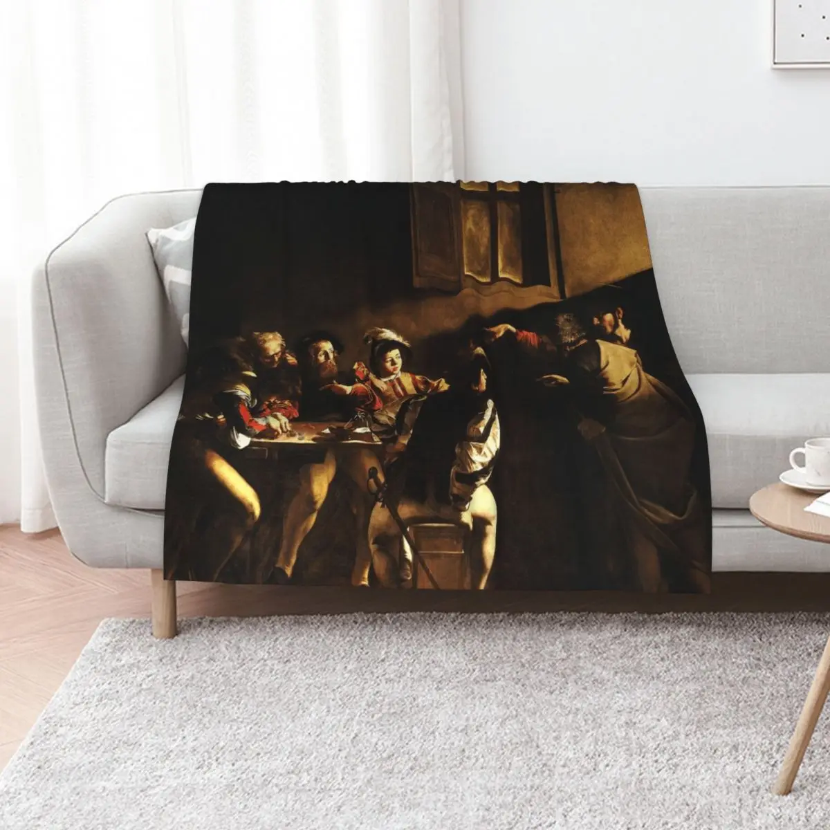 Caravaggio The Calling Of Saint Matthew Throw Blanket Softest Personalized Gift Stuffeds Luxury St cosplay anime Blankets