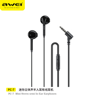 Awei PC-7 3.5mm Wired Headphones In Ear Headset Wired Earphones with Mic Bass Stereo Earbuds Sports In-line Control For Phones