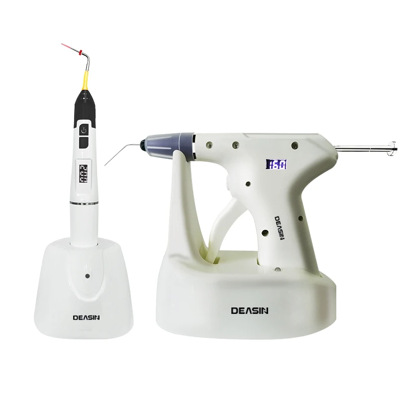 Dental Endo Obturation System R20 2 w 1 Hot Melt Filling Gun Pen OLED LCD Display 4PCS Heating Tip Endodontic Dentistry Tools