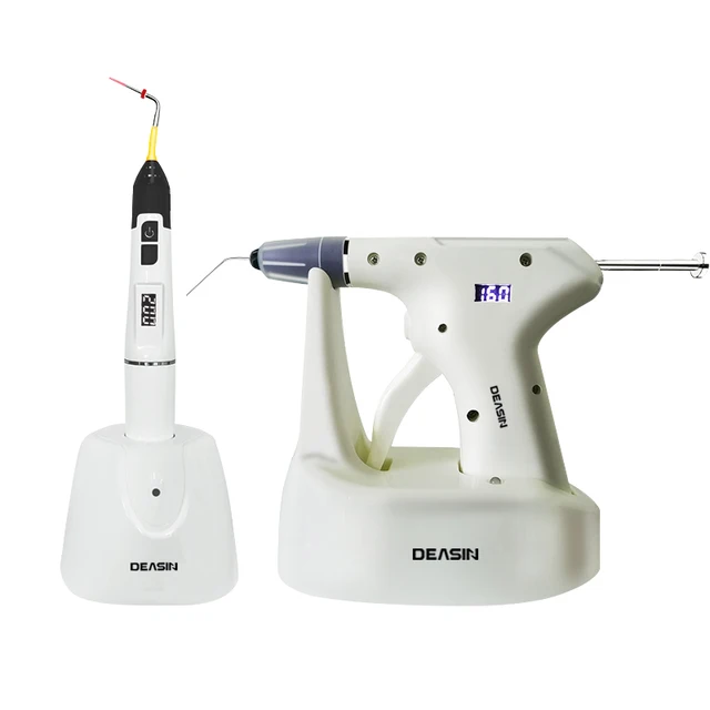 Dental Endo Obturation System R20 2 w 1 Hot Melt Filling Gun Pen OLED LCD Display 4PCS Heating Tip Endodontic Dentistry Tools