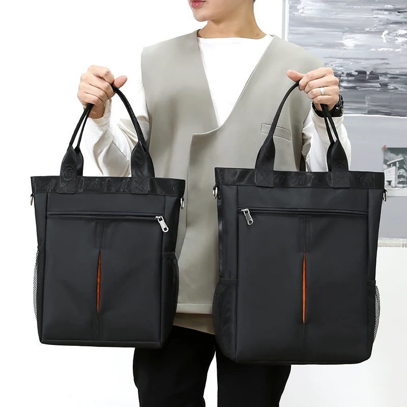 Thickened Large Capacity Business Commuter Laptop Bag 14 Inch 16 Inch Vertical Men's Shoulder Bag with Zipper And Pockets