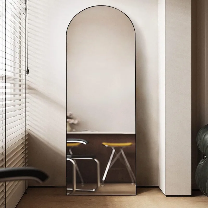 Imagem -03 - Comprimento Total Arched Floor Mirror com Suporte Grande Espelho de Parede Standing Mirror Corpo Inteiro