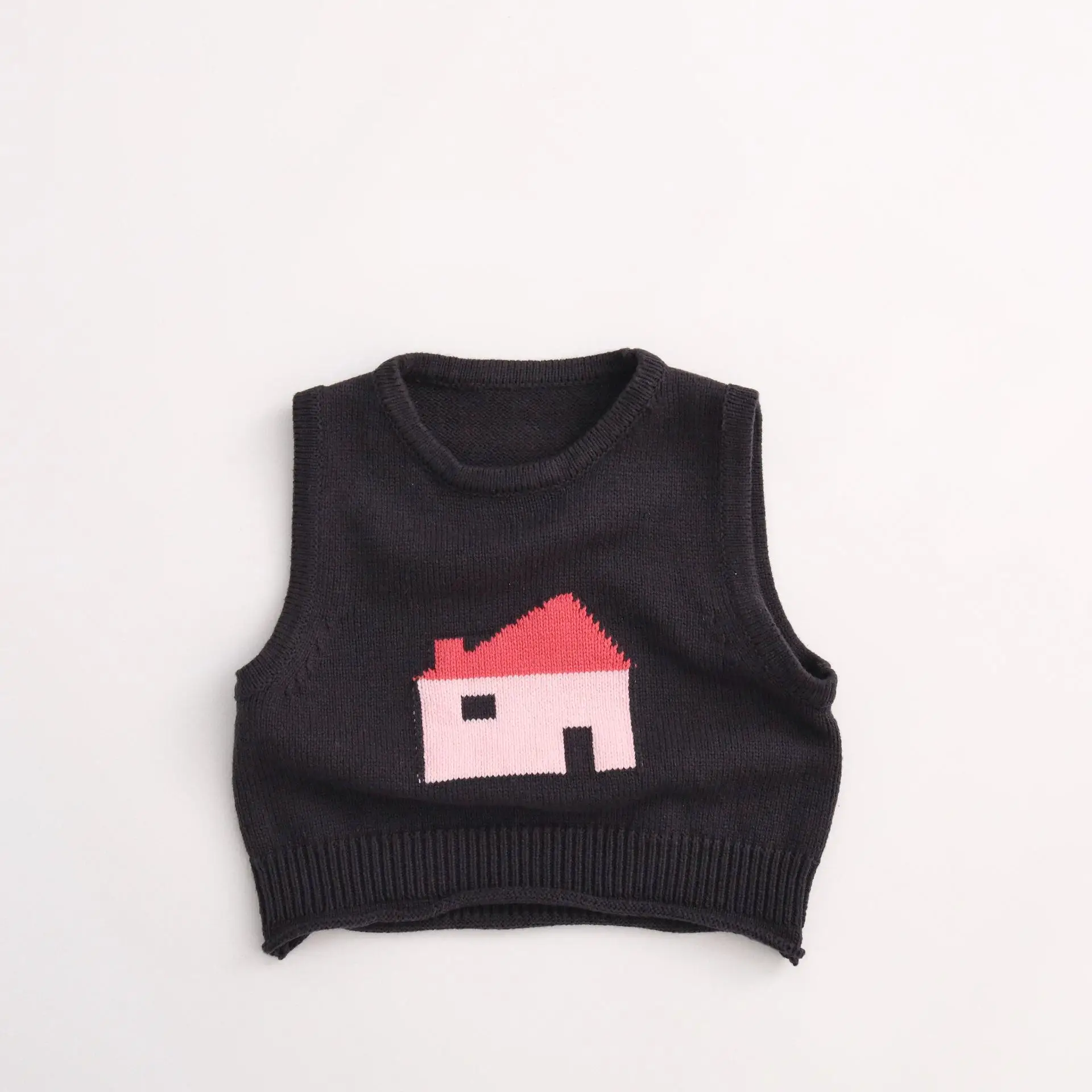 2026 Summer New Children Cotton Knit Vest Boys Girls Sleeveless Casual Sweater Cute Baby Knitted Vest Cardigan Kids Clothes