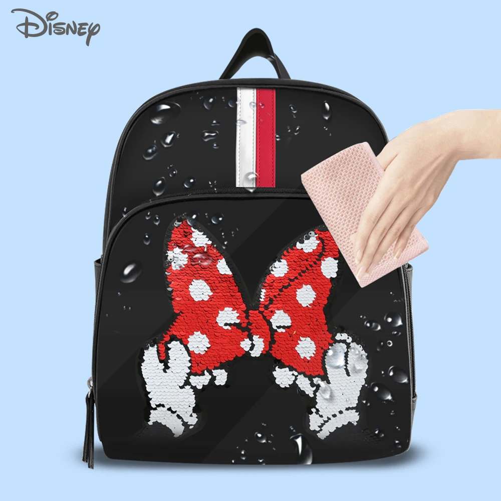 Sac à dos DISNEY à paillettes Mickey Minnie, sac à langer fantôme maman, sac à langer bébé organisateur grande capacité à couches poussette sacs de