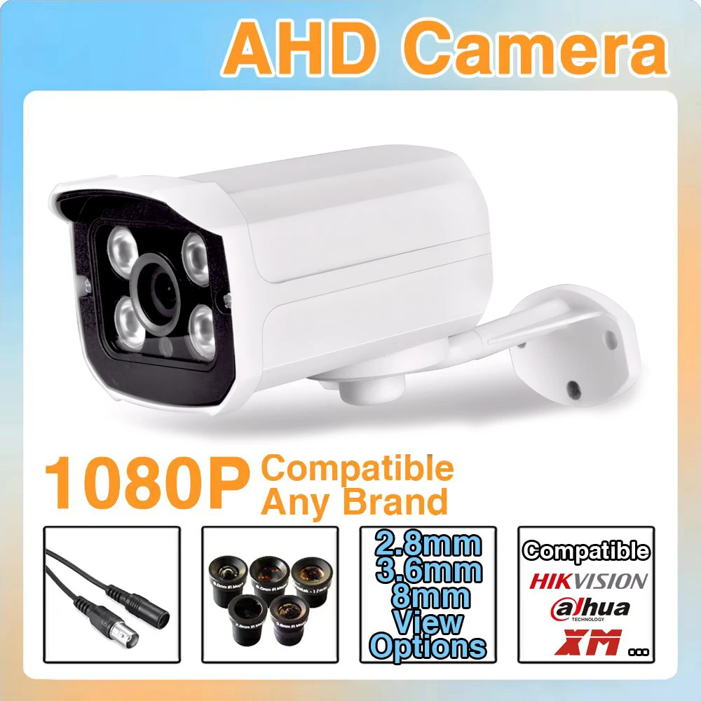 ブラケット付きメタルミニ赤外線暗視カメラ,ホームセキュリティ,ip66,ahd,1080p,2mp,屋外,防水,cctv,3000tv