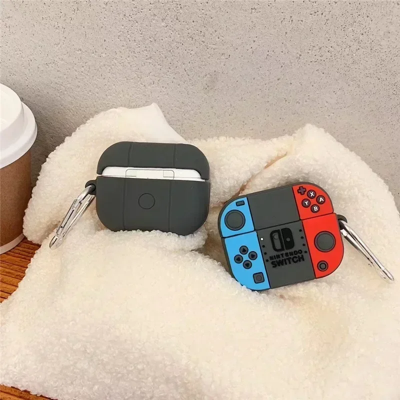 2024 nueva funda para auriculares con mando de dibujos animados para AirPods 4 1 2 3 Nintendo Switch funda para auriculares iPhone para Air Pods Pro carcasa de silicona