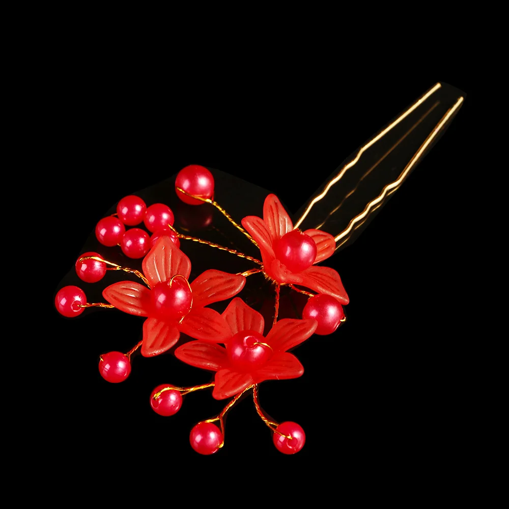

Wedding Pearl Plait Accessories Hairpin Beautiful Flower Hairpin Headdress Bride Hairpin Hair Clip