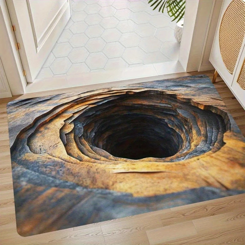 3D Visual Effect Floor Mat Washable Waterproof Anti-slip Kitchen Rug Trap Dirt Doormat for Bathroom Living Room Home Decor