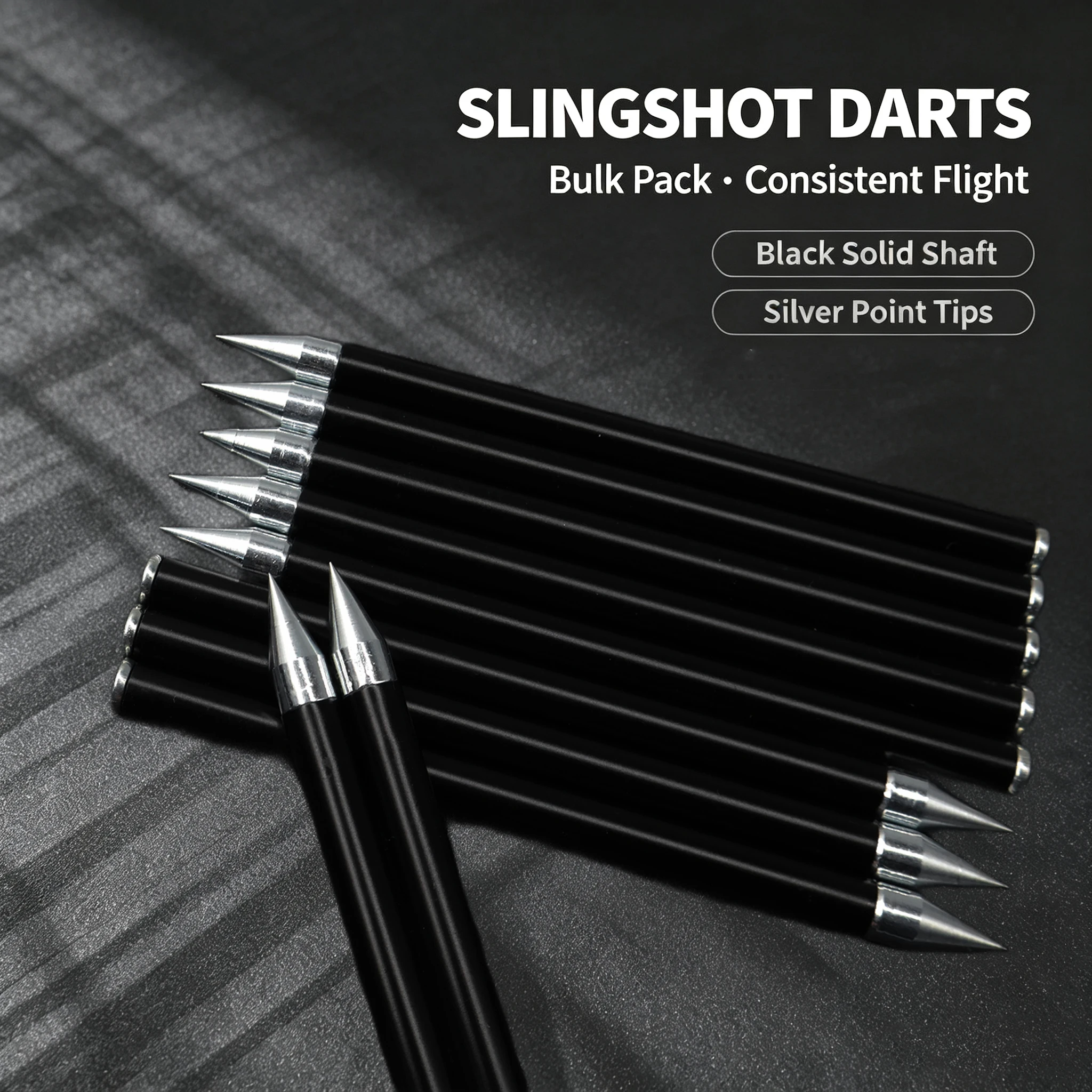 No-Fletching Slingshot Darts with Cone Tip & Flat Base for Outdoor Target Practice & Precision Sports Gear