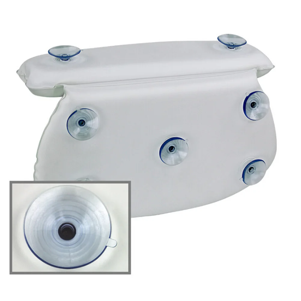 

Bath Pillow Ultra Sponge Waterproof Pu 7 Large Suction Cups Spa Bathtub Neck Support Cushion For Adults