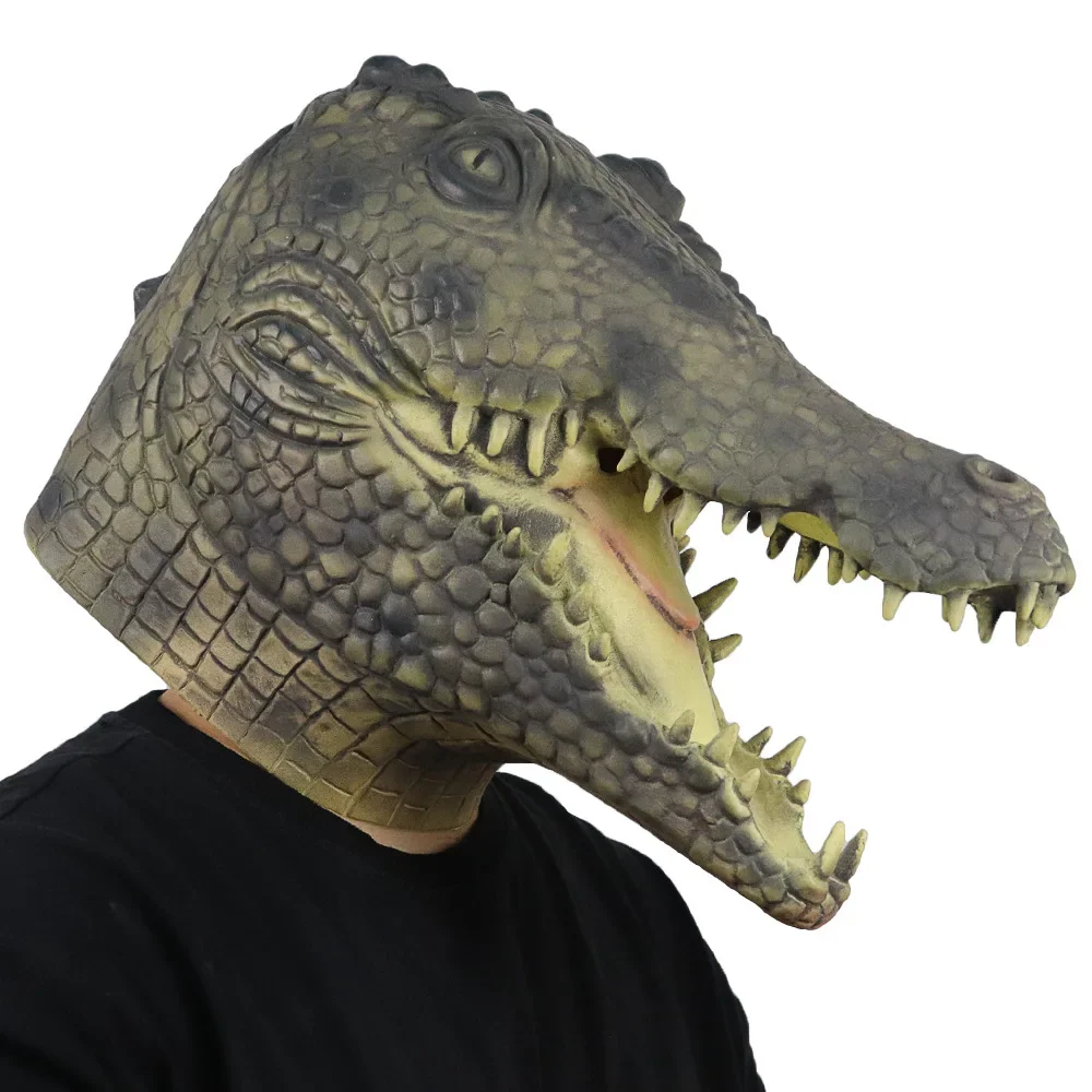 Funny Crocodile Mask Anime Dress Up Dinosaur Mask Menacing Animal Headgear Masks Cosplay Party Props