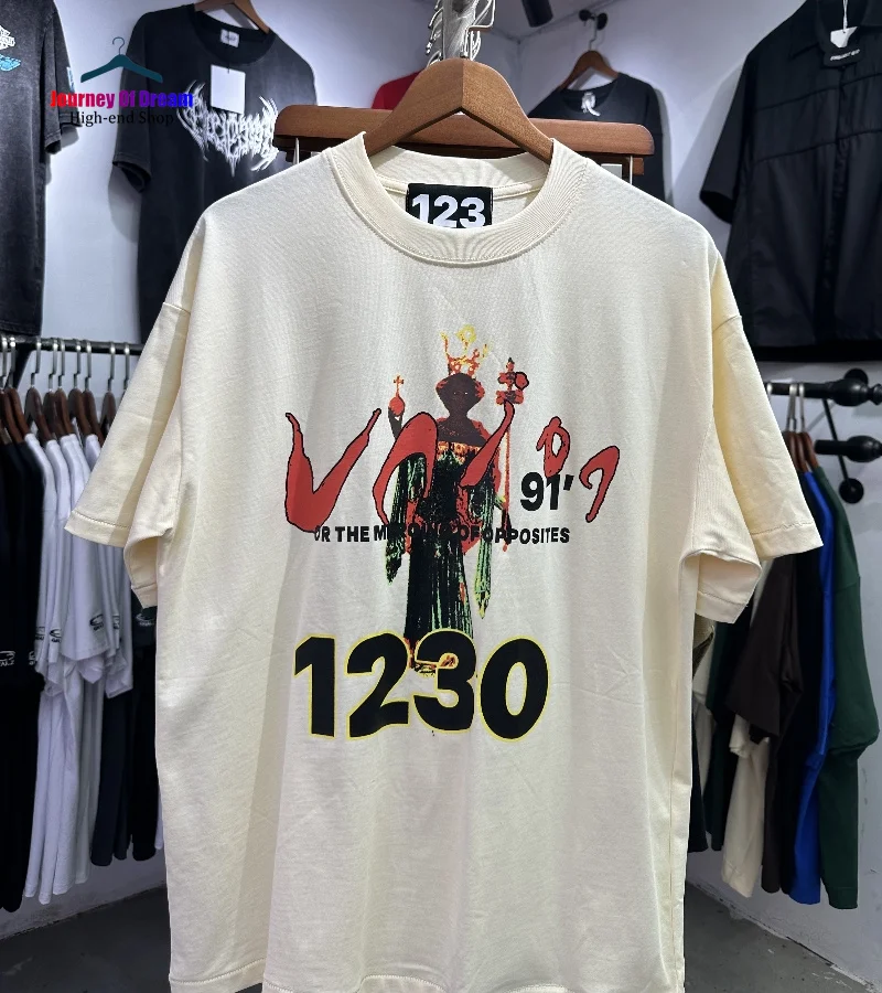 

Y2k High Quality 1:1 RRR123 Tee Tops Summer Vintage T-shirt Printing Men and Women Loose Short Sleeve T-shirt