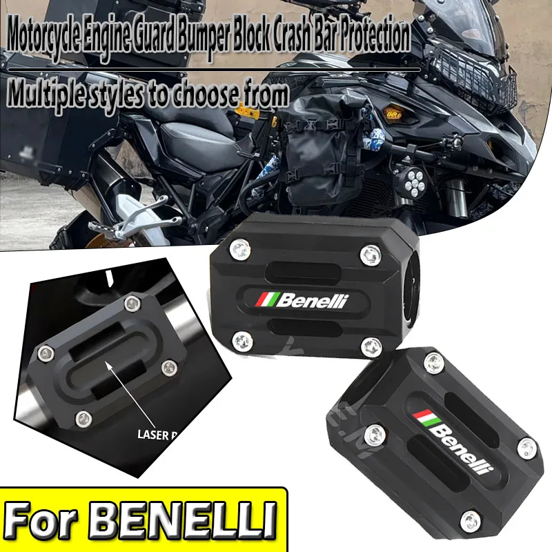 Barra de choque de motor de motocicleta, parachoques de protección, bloque protector decorativo para Benelli 502C 752S 902S Leoncino TRK TRK502X TNT, 25mm