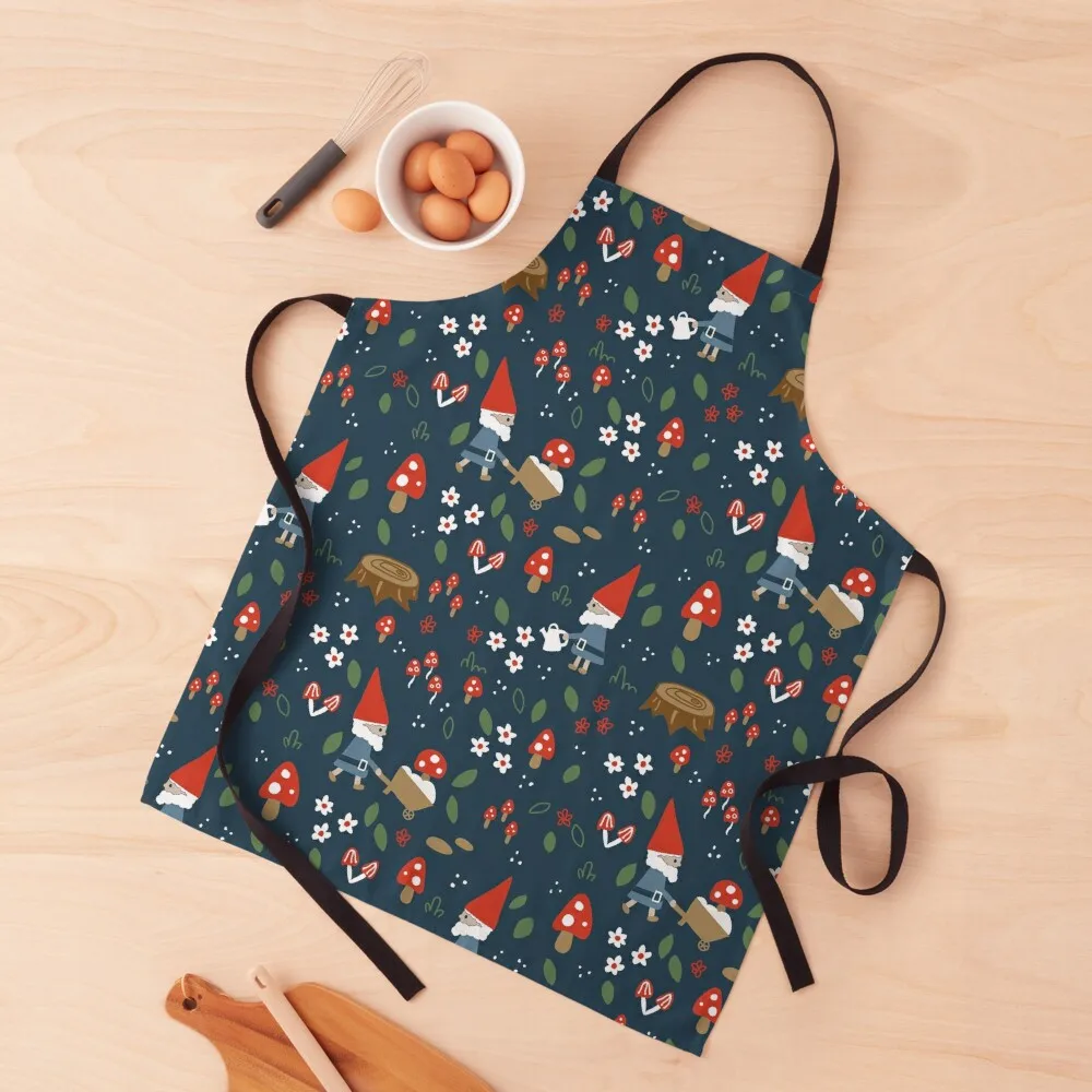 

Garden Gnomes in Dark Blue Apron kindergarten teacher Men'ss Waterproof women Apron