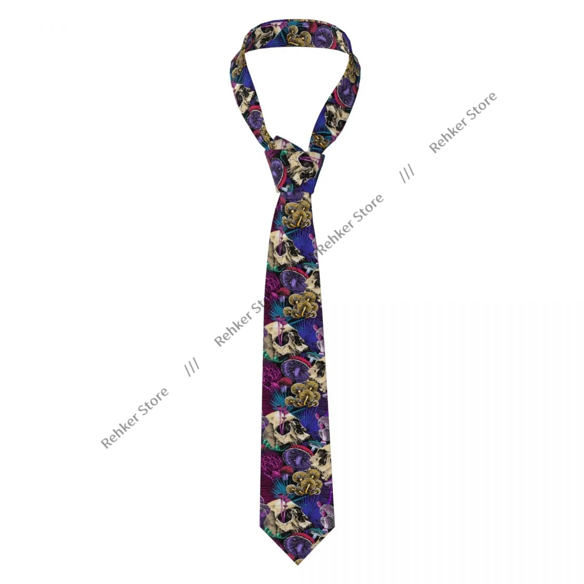Formal Skinny Neckties Classic Men's Psychedelic Mushrooms And Skulls Wedding Tie Gentleman Narrow