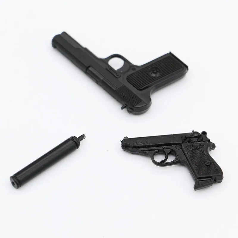 Miniature Pistol Gun Model 1/6 1/12 Metal Simulation Dolls Accessories Dollhouse Figurines Soldier Scene Home Decor Accessories