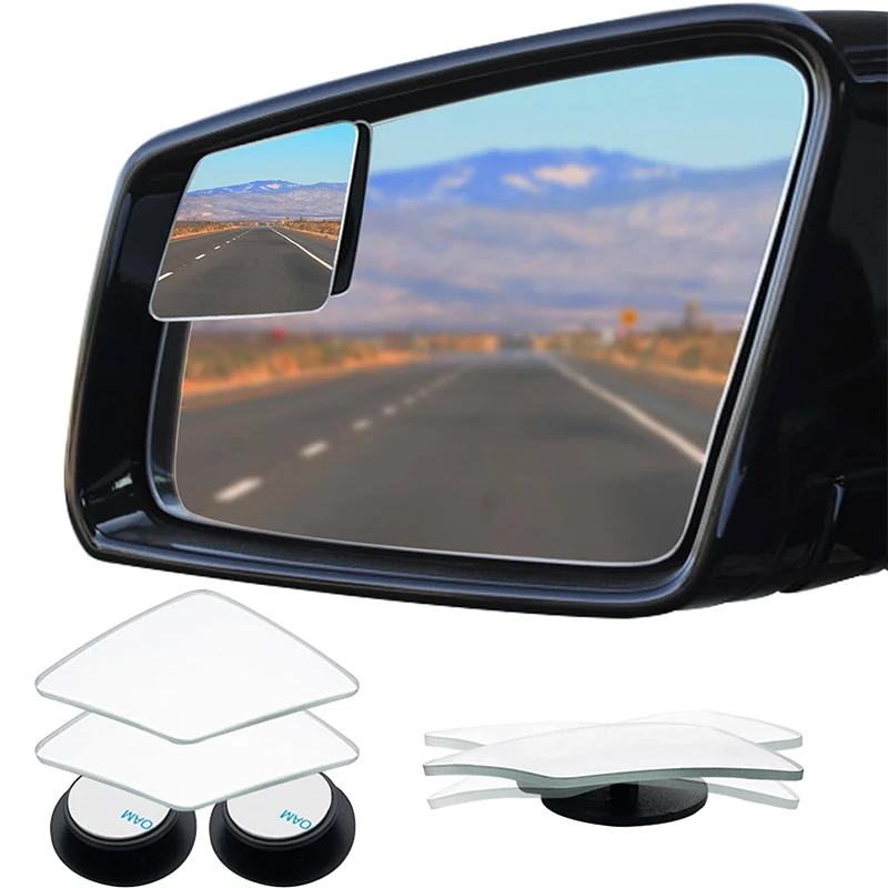 Car Frameless Diamond Blind Spot Rearview Mirror, 360° Adjustable Convex Rearview Mirror, High-Definition Wide-Angle Reversing
