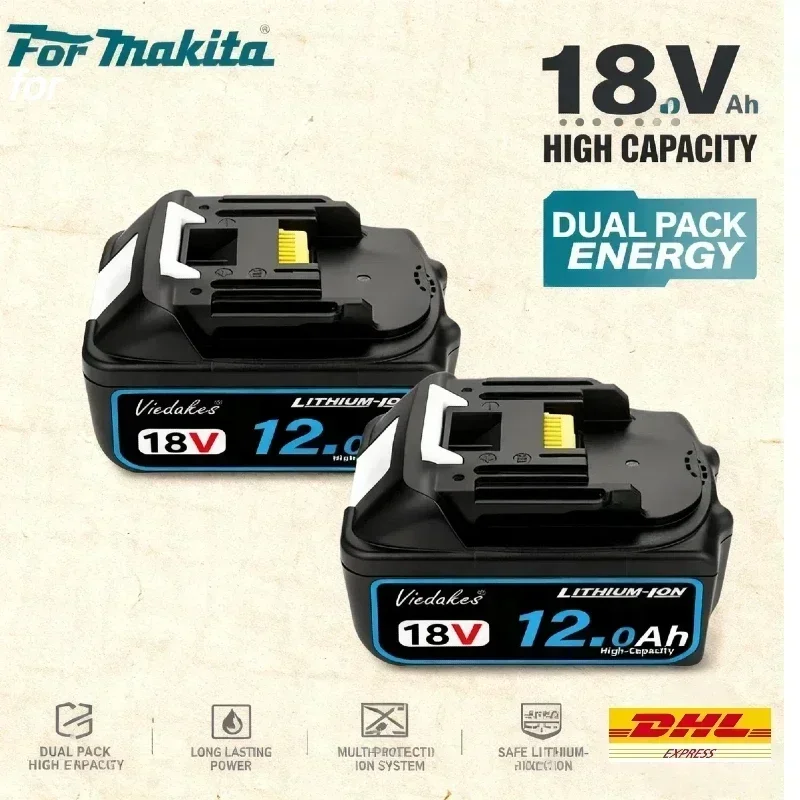 

◮Original new 18V 12.0Ah 12000mAh Rechargeable Battery 18V 8AH/10AH/12AH ※Specially tailored batteries for Makita 18v tool◪