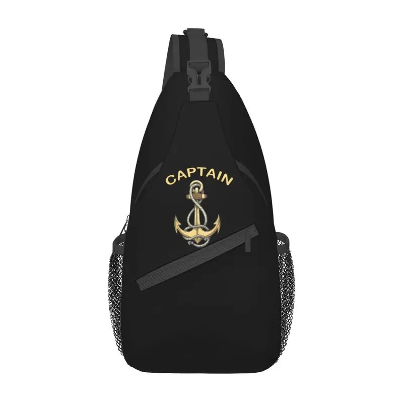 Mochila de hombro de capitán ancla Náutica para hombre, bandolera de pecho a la moda, aventura de marinero, senderismo