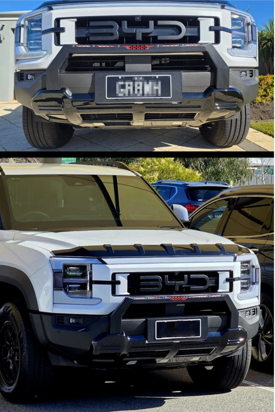 ABS Front Bumper Black Trim Covers For BYD Shark 6 Pickup 2024 2025 2026 Skid Plate Guard Anti-Collision Protection